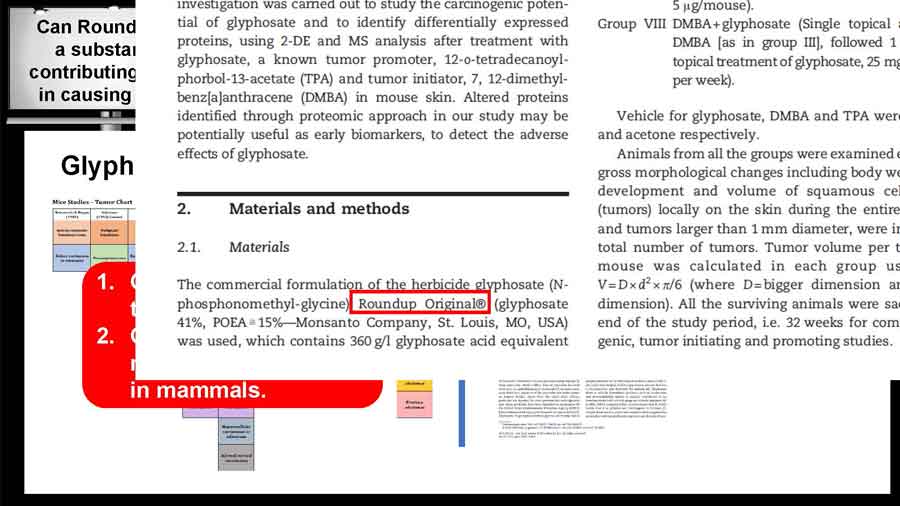 Section in study stating that they used RoundUp original under Materials